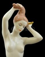 Aquincumi fésülködő akt, kézzel festett, jelzett, hibátlan, m:22 cm