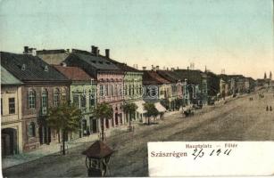 Szászrégen, Reghin; Hauptplatz / Fő tér, Gustav Rösler kiadása / main square (EK)