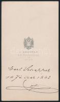 1863 Feliratozott (de nehezen olvasható), vizitkártya méretű fénykép, Angerer bécsi műterméből, a Ho...