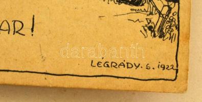 Légrády Sándor (1906-1987): 2 db képeslap terv 1922 (Cserkész). Tus, papír, jelzett, 13,5×8,5 (2×) c...