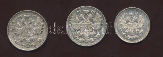 Oroszország 1909+1916. 15k Ag + 1916. 10k Ag T:2,3