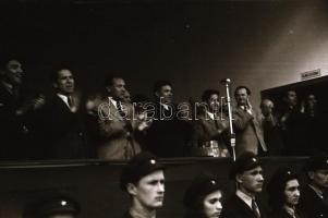 1949. IV. 30. W.M. (Weiss Manfréd) tanműhely avatása, Kossa István miniszter jelenlétében, Rózsa Gyö...