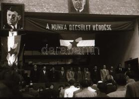 1949. IV. 30. W.M. (Weiss Manfréd) tanműhely avatása, Kossa István miniszter jelenlétében, Rózsa Gyö...