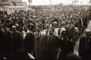 1949. IV. 30. W.M. (Weiss Manfréd) tanműhely avatása, Kossa István miniszter jelenlétében, Rózsa Gyö...