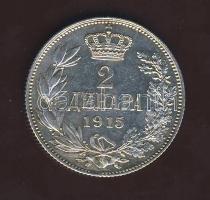 Szerbia 1915. 2D Ag T:2/3 k.