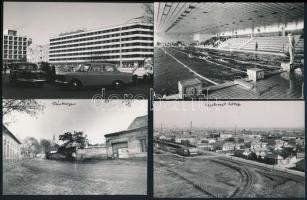 cca 1972 Kecskeméti városképek, 13 db vintage fotó Vincze János (1922-1998) kecskeméti fotóművész hagyatékából, 9x12 cm és 9x14 cm