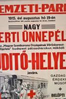 1915 Magyar Szentkorona Országainak Vöröskereszt Egylete adománygyűjtő kerti ünnepélylének plakátja,...