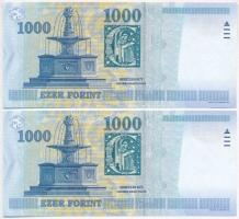 2006. 1000Ft "DB" (2x) sorszámkövetők T:I