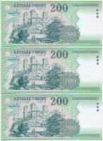 2007. 200Ft "FB" (3x) sorszámkövetők T:I