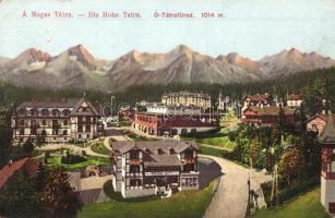 Tátra, Magas Tátra - 3 db RÉGI városképes lap, Ótátrafüred, Tátraszéplak, Csorbatói fogaskerekű vasú...