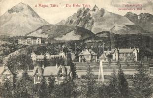 Tátra, Magas Tátra - 3 db RÉGI városképes lap, Ótátrafüred, Tátraszéplak, Csorbatói fogaskerekű vasú...