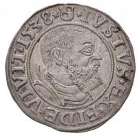 Porosz Hercegség 1538. 1Gr Ag "Brandenburgi Albert" (1,83g) T:1-,2 Duchy of Prussia 1538. 1 Groschen Ag "Albrecht von Brandenburg" (1,83g) C:AU,XF