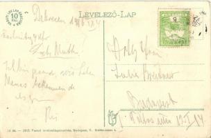 Debrecen, Református főgimnázium, utcakép villamossal (EK)