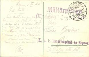 Sopron, Várkerület, Grabenrunde; faárusok , villamos, Lang Frigyes és Seidl Samu üzlete + Militärpfl...