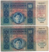 1915. 10K (5x) mindegyik felülbélyegzéssel, közte hamisak is T:III,III-