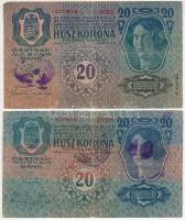 1913. 20K (5x) II. kiadás, mindegyik bélyegzésekkel T:III,III-