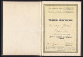 1934-1939 Galánta, A Hanza Szövetkezet tagsági- üzletrész- és betétkönyve