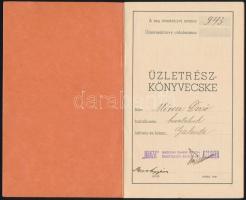 1934-1939 Galánta, A Hanza Szövetkezet tagsági- üzletrész- és betétkönyve