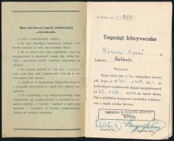 1934-1939 Galánta, A Hanza Szövetkezet tagsági- és betétkönyve