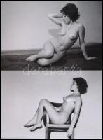 cca 1977 Vegyes mix szolidan erotikus fényképekből, 13 db vintage negatívról készült mai nagyítások, 15x10 cm
