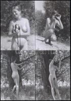 cca 1979 Szabadtéri játékok, szolidan erotikus felvételek, 13 db vintage negatívról készült mai nagyítások, 9x13 cm / 13 erotic photos, 9x13 cm