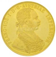 Ausztria 1915. 4D Au "Ferenc József" utánveret (13,99g/0.986) T:1- fo. / Austria 1915. 4 Ducat Au "Franz Joseph" restrike (13,99g/0.986) C:AU stain Krause KM#2276