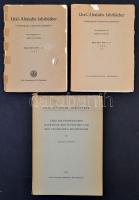 Vegyes nyelvészeti könyvtétel, 3 db:  Antti Sovijärvi: Über die Phonetischen Hauptzüge der Finnischen und der Ungarischen Hochsprache. Ural-Altaische Bibliothek. Wiesbaden, 1956, Otto Harrassowitz. Kiadói tűzött papírkötés, felvágatlan, német nyelven. Ural.Altaische Jahrbücher. XXIV. Heft 1-2.  Szerk.: Julius von Farkas. Wiesbaden, 1952, Otto Harrassowitz. Kiadói papírkötés, megviselt állapotban, sérült borítóval, ragasztott gerinccel, német nyelven.  Ural.Altaische Jahrbücher. XXV. Heft 1-2.  Szerk.: Julius von Farkas. Wiesbaden, 1953, Otto Harrassowitz. Kiadói papírkötés, német nyelven. Jó állapotban.