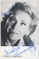 Elisabeth Schwarzkopf (1915-2006) operaénekesnő aláírása őt magát ábrázoló fotólapon
