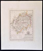 1810 Torna vármegye. Comitatus Tornensis. Színezett rézmetszet, papír, 24x31 cm Torna vármegye közig...
