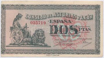 Spanyolország / Polgárháború / Asturias y León ~1936. 2P T:III Spain / Civil War / Asturias y León ~1936. 2 Pesetas C:F Krause S605