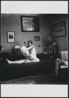 cca 1935 és 1970 Gimnasztikai gyakorlatok, 4 db szolidan erotikus fénykép, vintage negatívokról készült mai nagyítások, 25x18 cm / 4 erotic photos, 25x18 cm