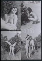cca 1977 Örömfotózás, 13 db szolidan erotikus fénykép, vintage negatívokról készült mai nagyítások, ...