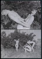 cca 1977 Örömfotózás, 13 db szolidan erotikus fénykép, vintage negatívokról készült mai nagyítások, ...