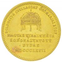 Habsburg Birodalom / Bécs 1867. Koronázási zseton Erzsébet királyné budai koronázására Au (3,50g/20m...