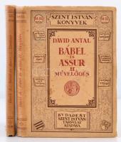 Dávid Antal: Bábel és Assur I-II. I. Történet. II. Művelődés. Bp., 1926-1928, Szent István Társulat. Kiadói papírkötés. Jó állapotban.