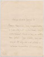 1922 Prohászka Ottokár (1858-1927) kézzel írt levele azonosítatlan címzettnek (igazgató úr megszólítással) a pesthidegkúti egyházközség ügyében, Prohászka aláírásával