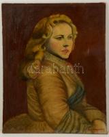 Karlovszky jelzéssel: Női portré. Olaj, vászon, 62×49 cm