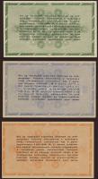 1946. 50.000AP + 10.000.000AP + 100.000.000AP teljes "vékonybetűk a hátlapon" sor, papírrá...