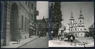 cca 1965 Miskolci városképek, 11 db feliratozott vintage fotó Kotnyek Antal (1921-1990) fotóriporter...