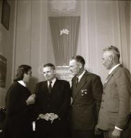 1968 Komárom, Dobi István politikai gyűlése, választási beszámolója, 13 db vintage negatív Kotnyek A...