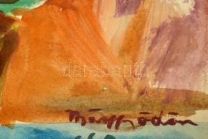 Márffy jelzéssel: Virágcsendélet. Akvarell, papír, üvegezett keretben, 34×24 cm