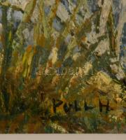 Poll jelzéssel: Falu óriás kéménnyel. Olaj, farost, 40×58 cm