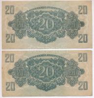 1944. 20P "A Vörös Hadsereg Parancsnoksága" (2x) egyik nagyobb méretű (168x88mm), a másik ...