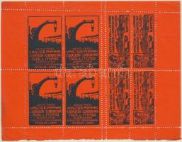 1911 Nemzetközi Vas és Gépipari kiállítás, Budapest narancssárga színű levélzáró kisív