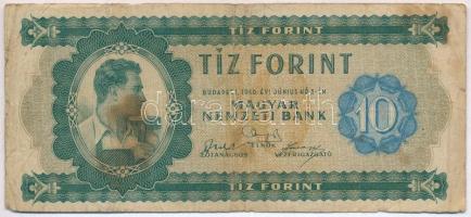 1946. 10Ft T:III- fo.  Hungary 1946. 10 Forint C:VG spotted  Adamo F1