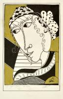 Szász jelzéssel: Tekintet. Vegyes technika, karton, 20×13 cm