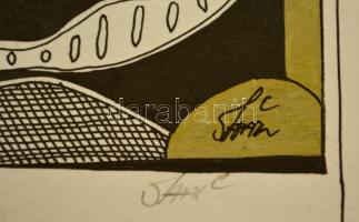 Szász jelzéssel: Tekintet. Vegyes technika, karton, 20×13 cm