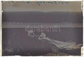 1931 Gárdony feliratú, vintage üveglemez negatív Kerny István (1879-1963) hagyatékából, 9x12 cm