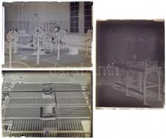 1934 Kecskeméti távolsági telefonok és távírók központjában készült 3 db vintage üveglemez negatív Kerny István (1879-1963) hagyatékából, 9x12 cm