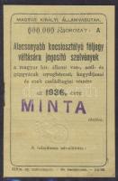 1936. Magyar Királyi Államvasutak "Alacsonyabb kocsiosztályú féljegy váltásásra jogosító szelvények" "000-ás Minta"